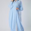 Pleated Sky Blue Abaya