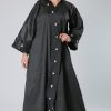 Pleats Buttons Lace Abaya