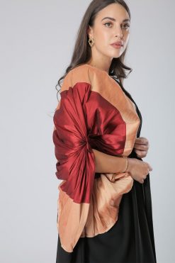 MOIS40009 3 Frill Flower Shoulder Abaya