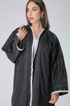 MOIS40003 4 Trimmed Lace Tefta Abaya