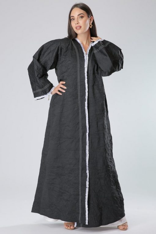 Trimmed Lace Tefta Abaya