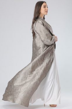 MOIS40002 4 Golden Metallic Shine Crushed Abaya