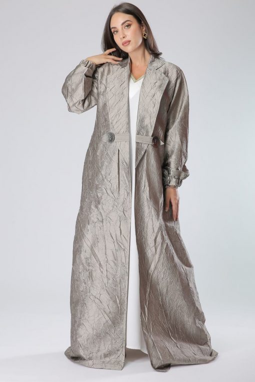 Golden Metallic Shine Crushed Abaya