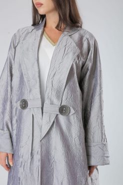 MOIS40001 3 Silver Coat Style Abaya Dubai