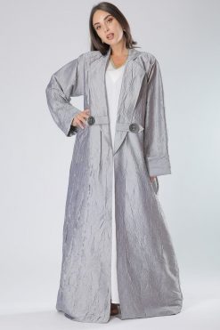 Silver Coat Style Abaya Dubai