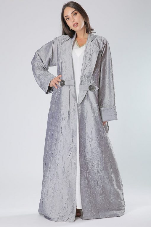 Silver Coat Style Abaya Dubai