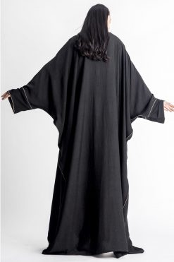 MOIAP60071 3 Beige Piping Black Abaya