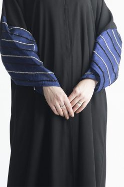 MOIAP60069 4 Black Abaya with Embroidered Cuffs