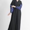 Black Abaya with Embroidered Cuffs