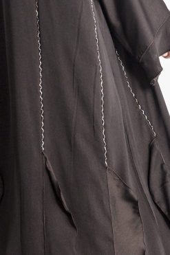 MOIAP60065 4 Brown Abaya with Minimalistic Hand Embroidery