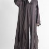 Brown Abaya with Minimalistic Hand Embroidery