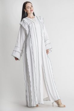 MOIAP60064 3 White Flayer Abaya
