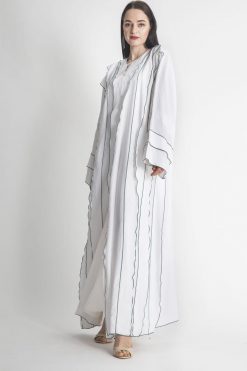 MOIAP60064 1 White Flayer Abaya