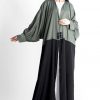 Sea Green Front Open Abaya