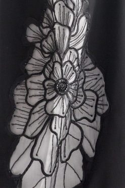 MOIAP60058 4 Floral Sheer Embroidery Abaya