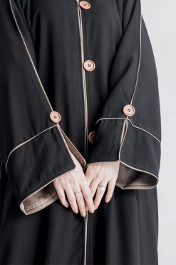 MOIAP60054 4 Brightside Contrast Piping Abaya