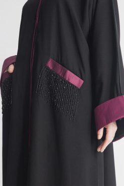 MOIAP60048 4 Shimmery Pockets Abaya