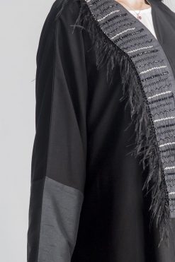 MOIAP60047 4 Front Fringe Bead Embroidery Abaya