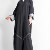 Black Embroidery Design Abaya