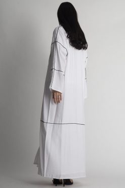 MOIAP60042 3 white Abaya with Beaded Embroidery