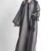 Black Pocket Organza Abaya