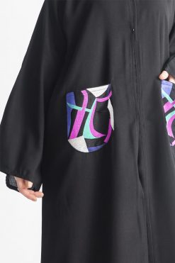 MOIAP60038 4 Colorful Pockets Abaya