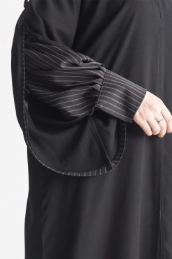 MOIAP60036 4 Puff Sleeves Black Abaya
