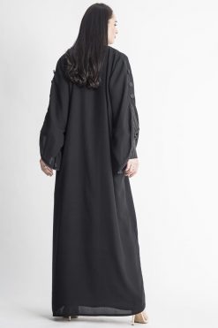 MOIAP60036 3 Puff Sleeves Black Abaya