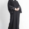 Puff Sleeves Black Abaya