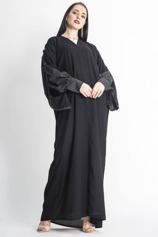 Puff Sleeves Black Abaya