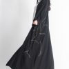 Black Simple Embroidery Abaya