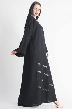 MOIAP60030 3 Decorative Bottom Embroidery Abaya