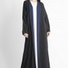 Blue Front Open Abaya