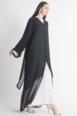MOIAP60027 2 Front and Back Embroidery Abaya