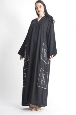 Square Embroidery Abaya