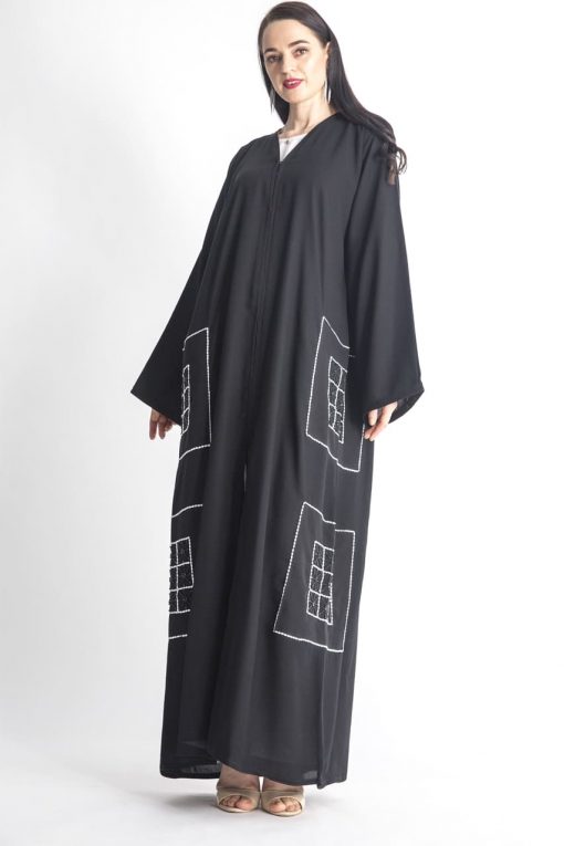 Square Embroidery Abaya