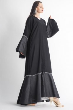 V-Neck Umbrella Sleeves Abaya