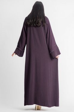 Piping Embroidery purple Abaya 6 MOIAP60021 3 Piping Embroidery purple Abaya