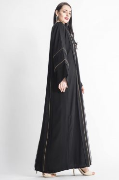 MOIAP60017 4 Golden Zip Lace Abaya