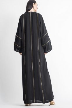 MOIAP60017 3 Golden Zip Lace Abaya