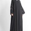 Golden Zip Lace Abaya
