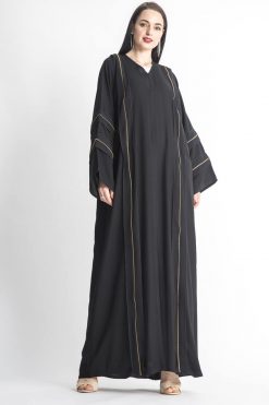 Golden Zip Lace Abaya