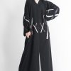 V-Neck Crossed Patch Abaya