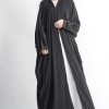 Golden Sleeves Embroidery Abaya