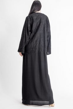 MOIAP60008 4 Embossed Glitter Bead Abaya