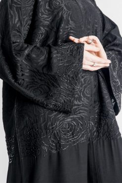 MOIAP60008 3 Embossed Glitter Bead Abaya