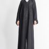 Embossed Glitter Bead Abaya