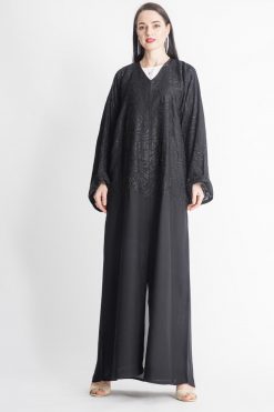 Embossed Glitter Bead Abaya
