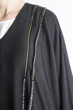 MOIAP60006 3 Gold & Sliver Stripes Abaya