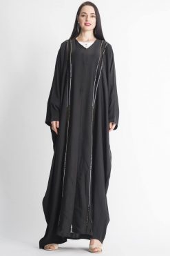 Gold & Sliver Stripes Abaya
